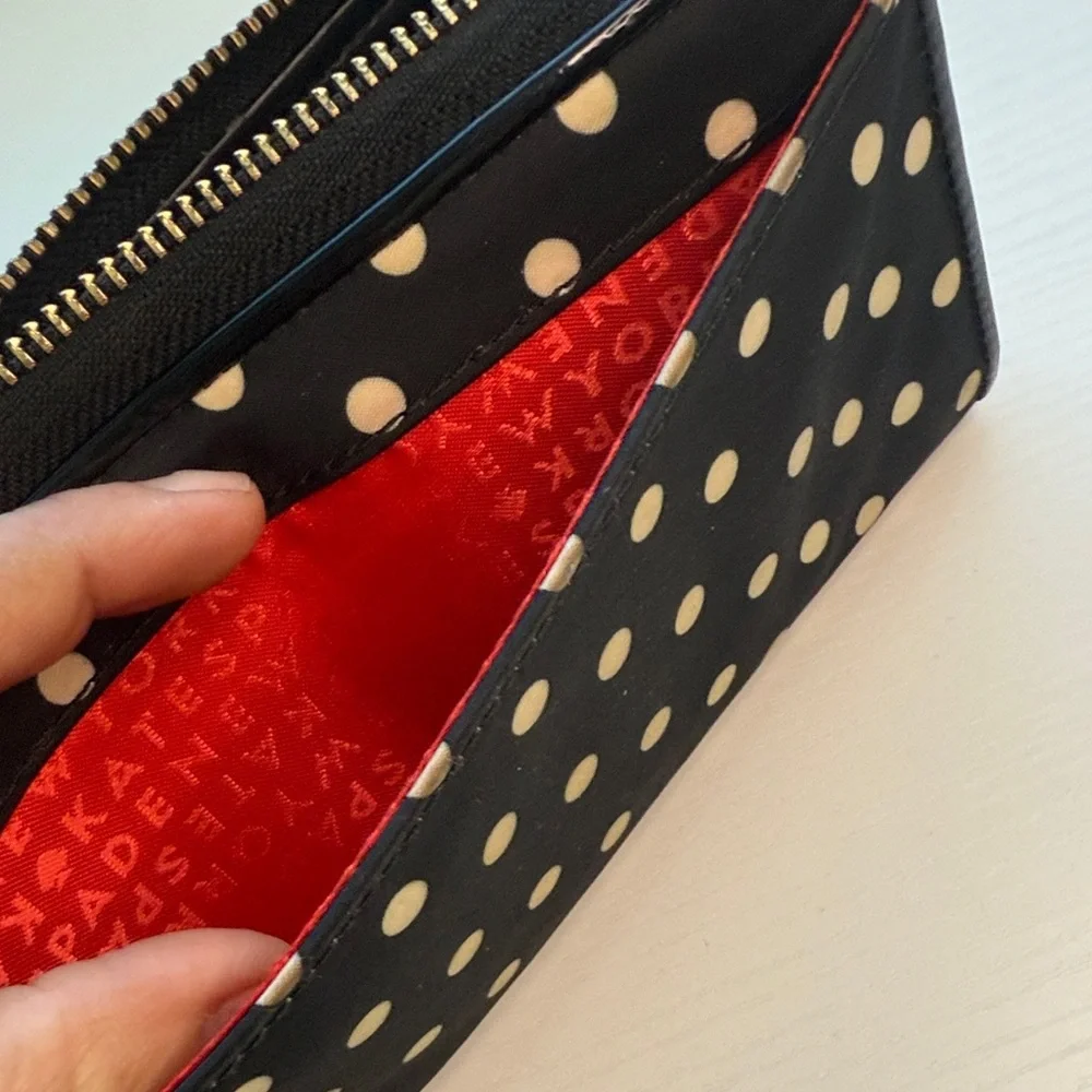 Kate Spade Black and Cream Polka Dot Wallet